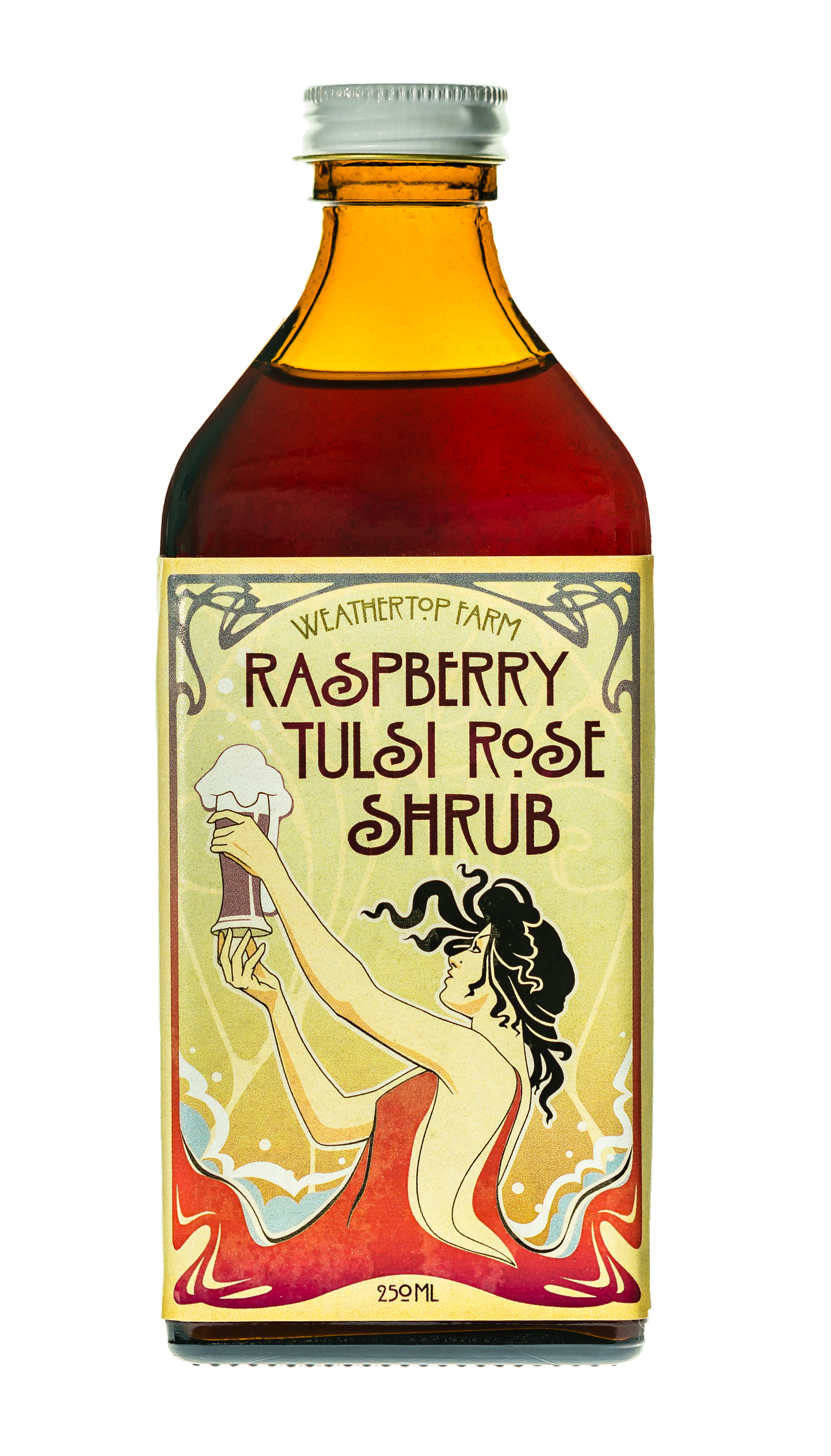 Raspberry Tulsi Rose Shrub