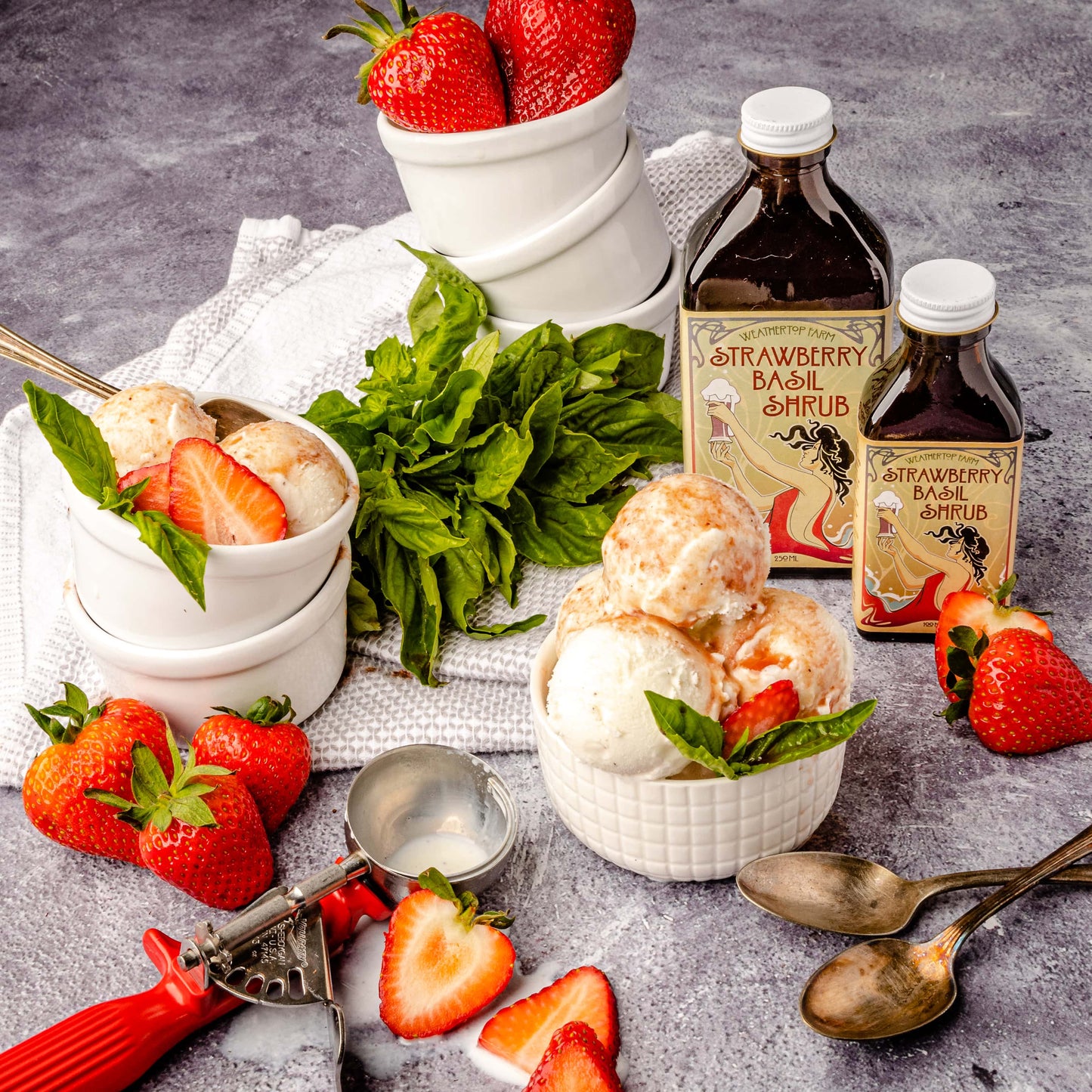 Strawberry Basil Shrub