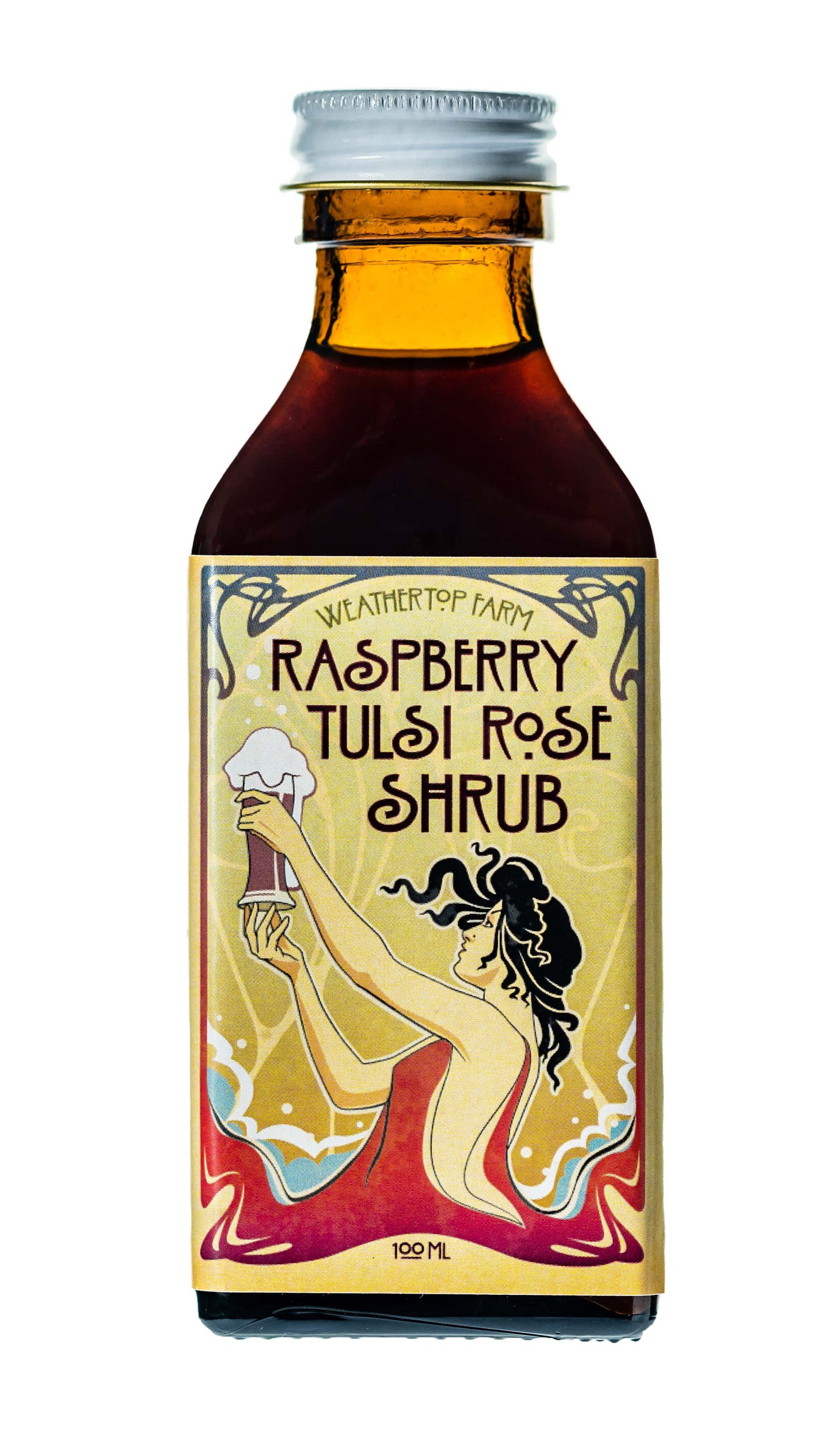 Raspberry Tulsi Rose Shrub